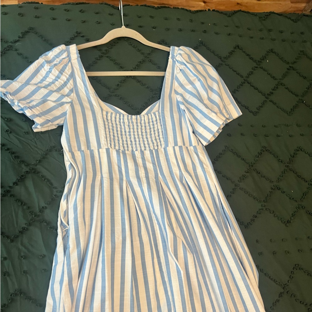 a new day Light Blue and White dress